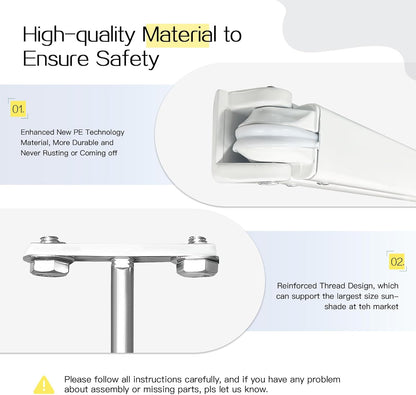 YODOLLA 396 × 299 cm Retractable Manual Awning, Folding Awning with Hand Crank Patio