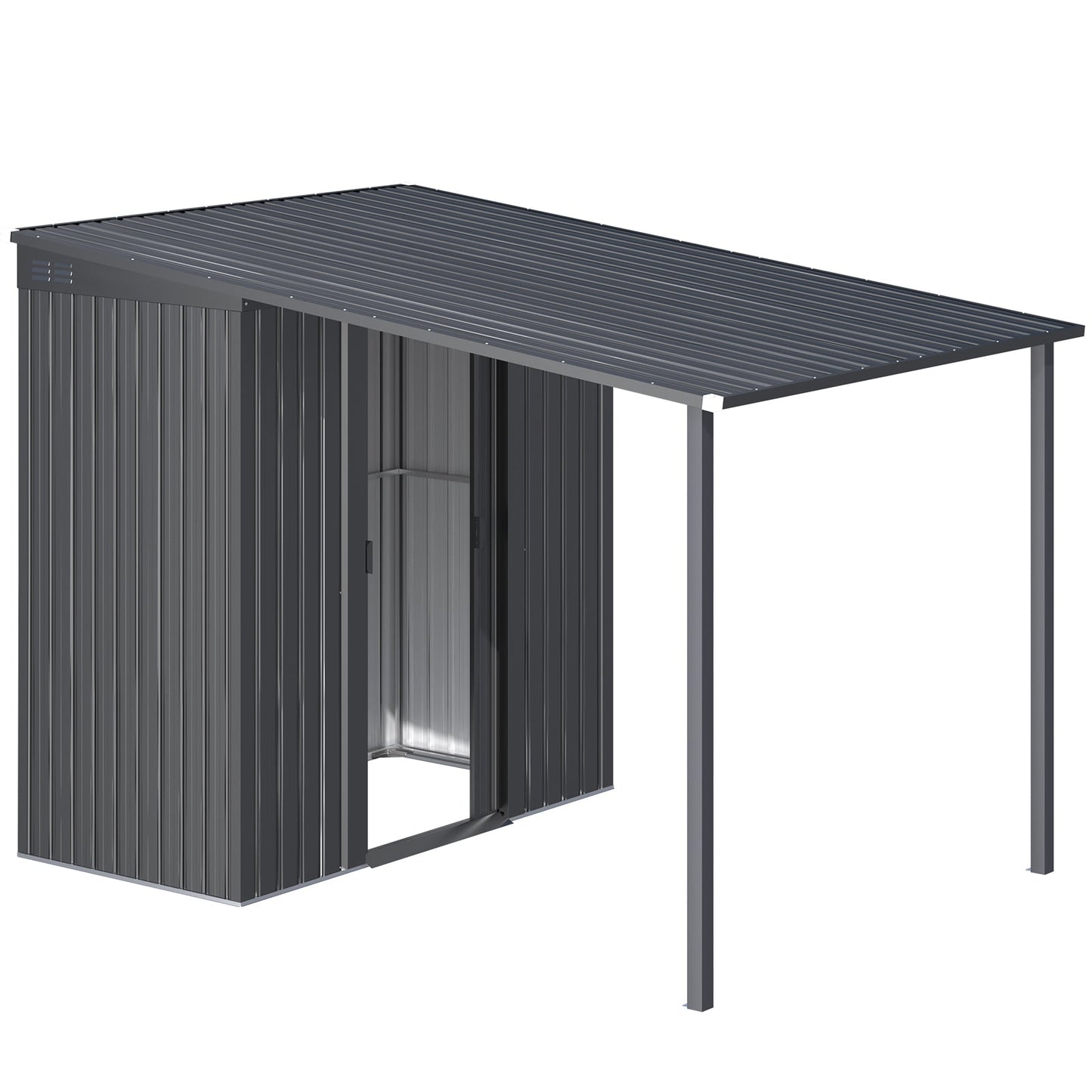 YODOLLA 8x9FT 2-in-1 Metal Lean-to Shed & Pergola Combo