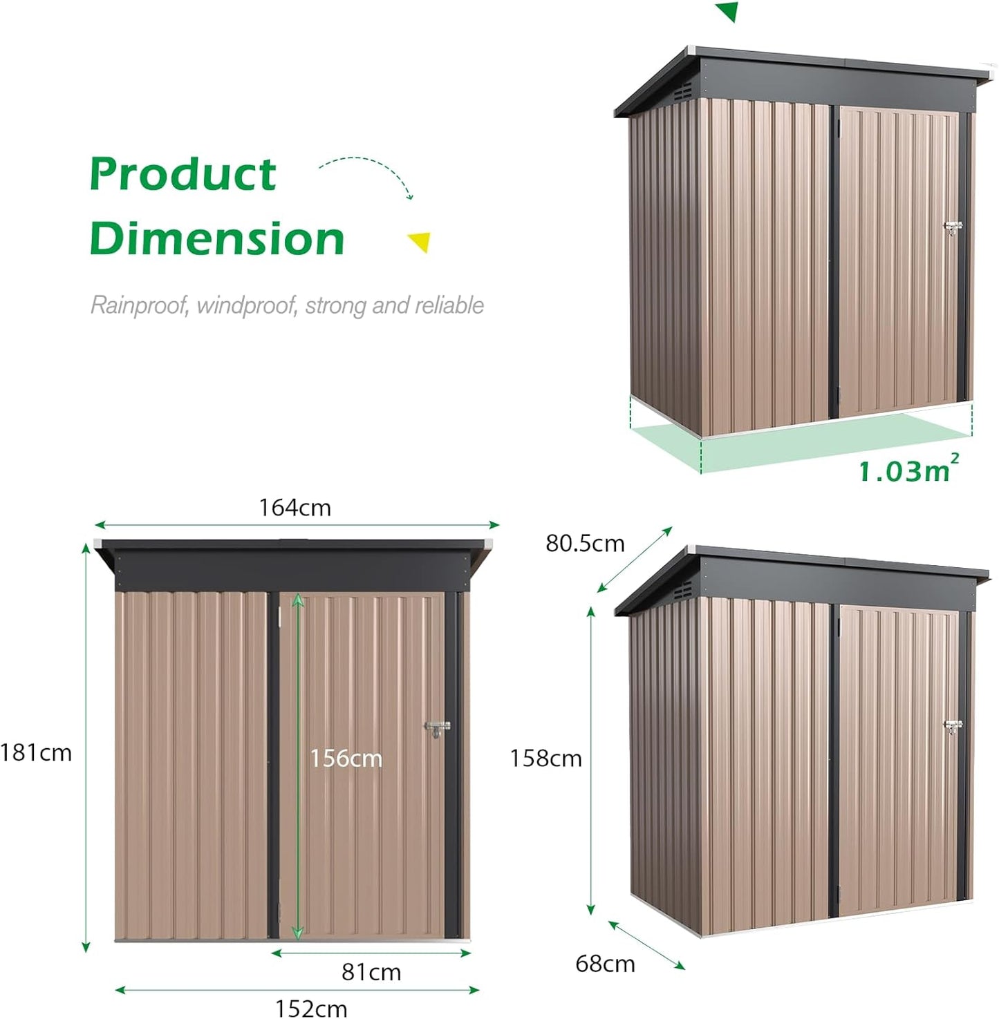 YODOLLA Metal Shed,Garden Sheds and Outdoor Storage