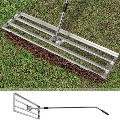 YODOLLA Lawn Leveling Rake, Stainless Steel Lawn Leveller Heavy Duty