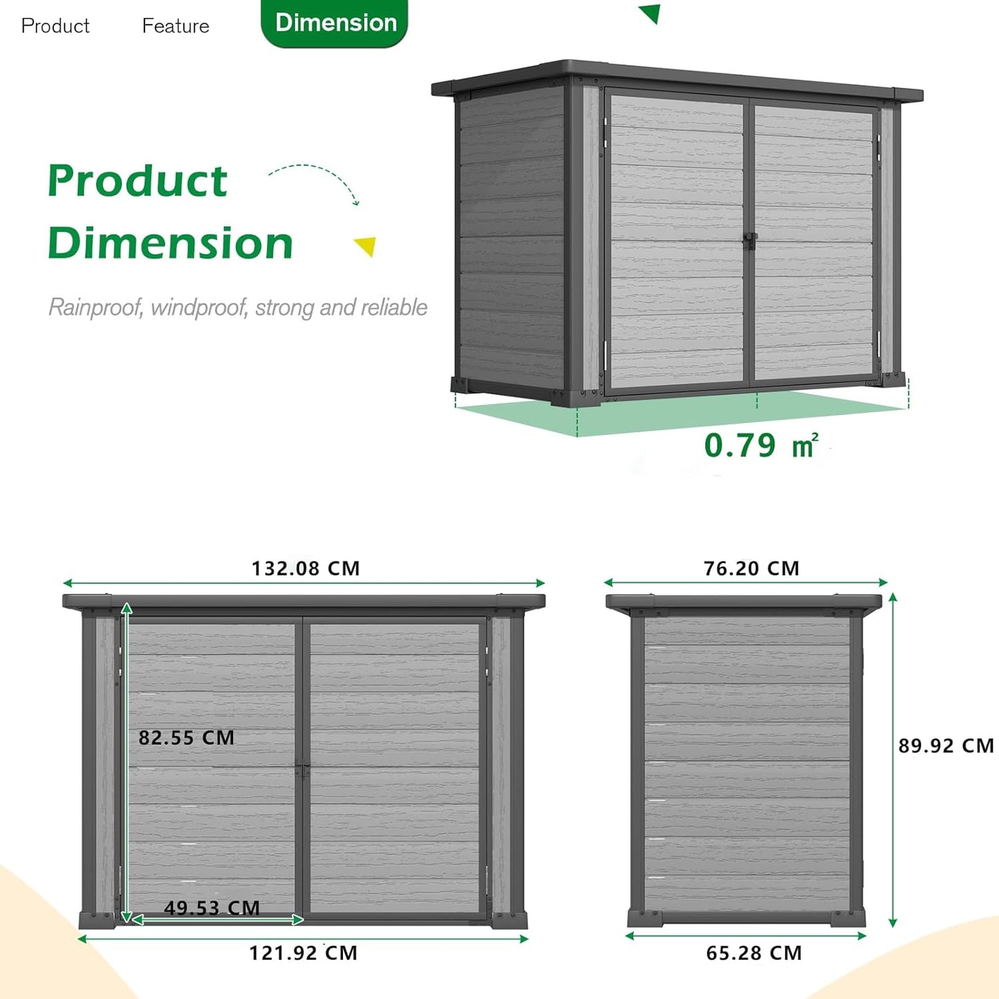 YODOLLA Garden Storage Box Shed Storage Cabinet with Lockable Openable Lid