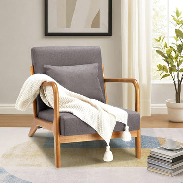 YODOLLA Mid-century Armchair, Tub Chair with Wood Frame
