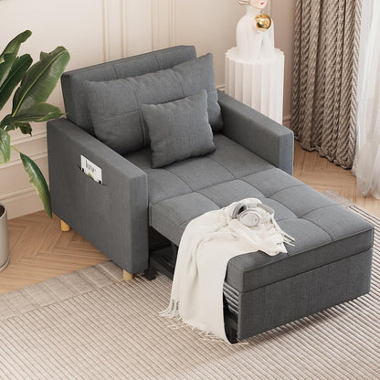 YODOLLA 3-in-1 Sleeper Sofa Bed, 192cm Convertible Single Sofa, Adjustable Armchair