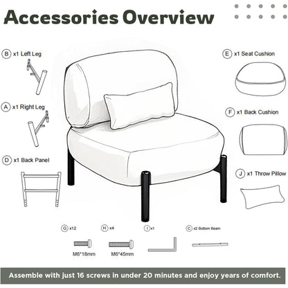 YODOLLA Mid Century Modern Accent Chair