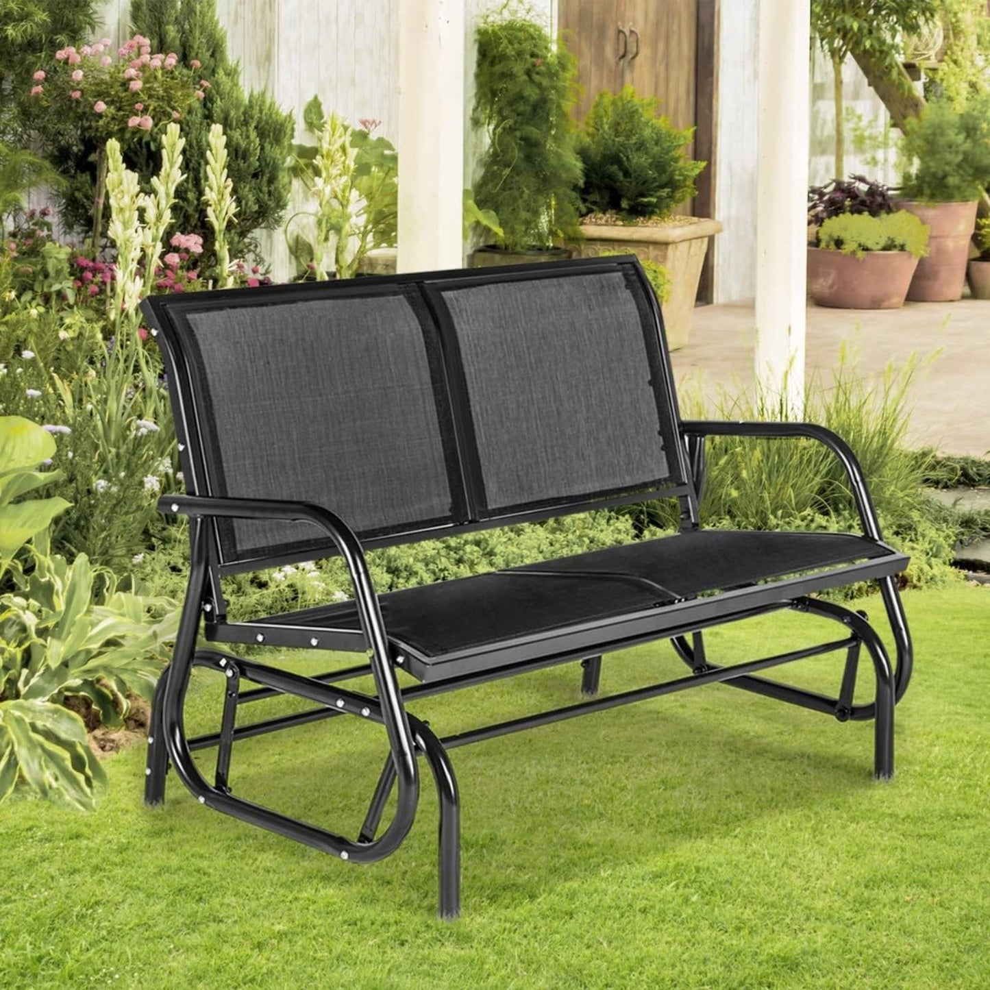 YODOLLA Glider Bench 2 Seater Garden Rocking Chair
