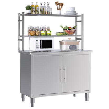 YODOLLA 40"x20" Stainless Steel Table with Cabinet