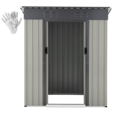 YODOLLA 3x5 ft Outdoor Storage Shed, Grey