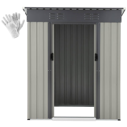 YODOLLA 3x5 ft Outdoor Storage Shed, Grey
