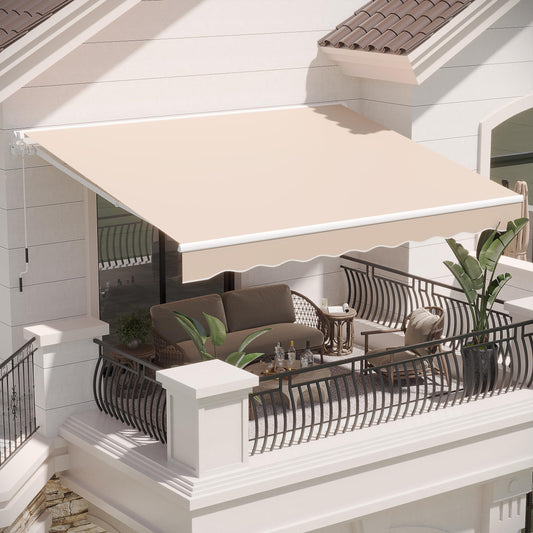 YODOLLA 2 × 2.5m Awnings for Patios Outdoor Garden Awning Canopy, Beige