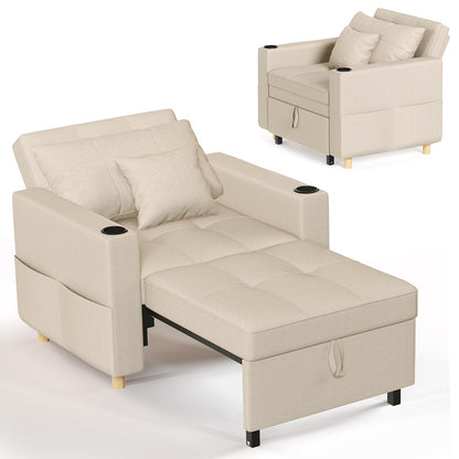 YODOLLA 3-in-1 Sleeper Sofa Bed, 192cm Convertible Single Sofa, Adjustable Armchair