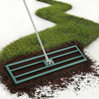 YODOLLA Lawn Leveling Rake 195 x 102×25cm Stainless Steel Lawn Leveller, Green