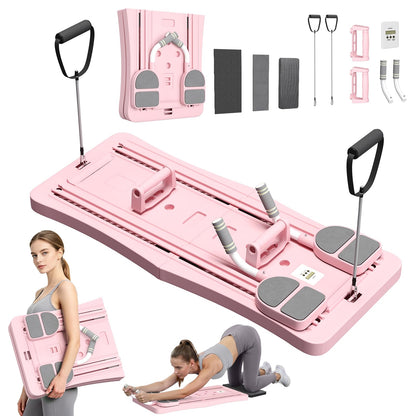 YODOLLA 5 in 1 Foldable Pilates Reformer Board with LED Counter, Pink