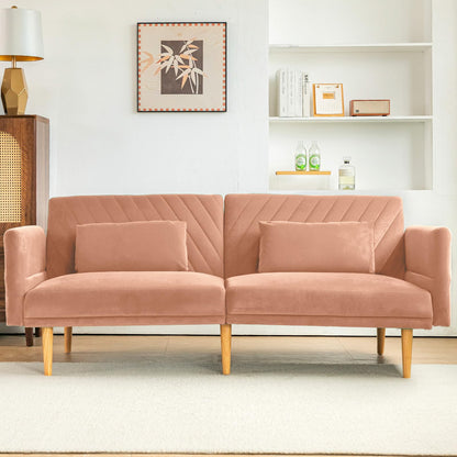 YODOLLA 2-3 SeaterSofa Bed Convertible Futon Sofa Beds, Pink