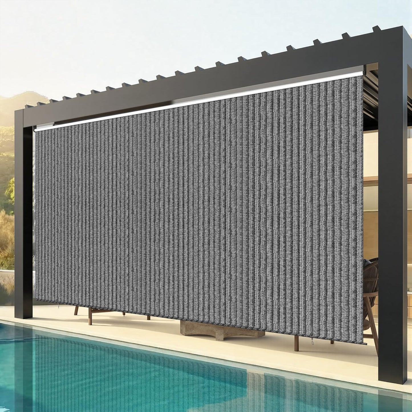 YODOLLA 10'(W) × 8'(H) Roller Shade Sun Shade Cover Canopy with 99% UV Protection