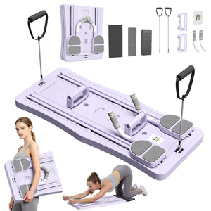 YODOLLA 5 in 1 Foldable Pilates Reformer Board with LED Counter, Purple