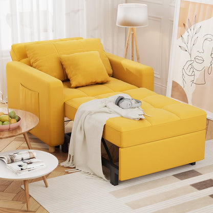 YODOLLA 3-in-1 Sleeper Sofa Bed, 192cm Convertible Single Sofa, Adjustable Armchair