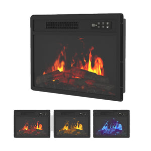 YODOLLA Electric Fireplace, 58cm/23'' Fireplace Heater with Remote, Black