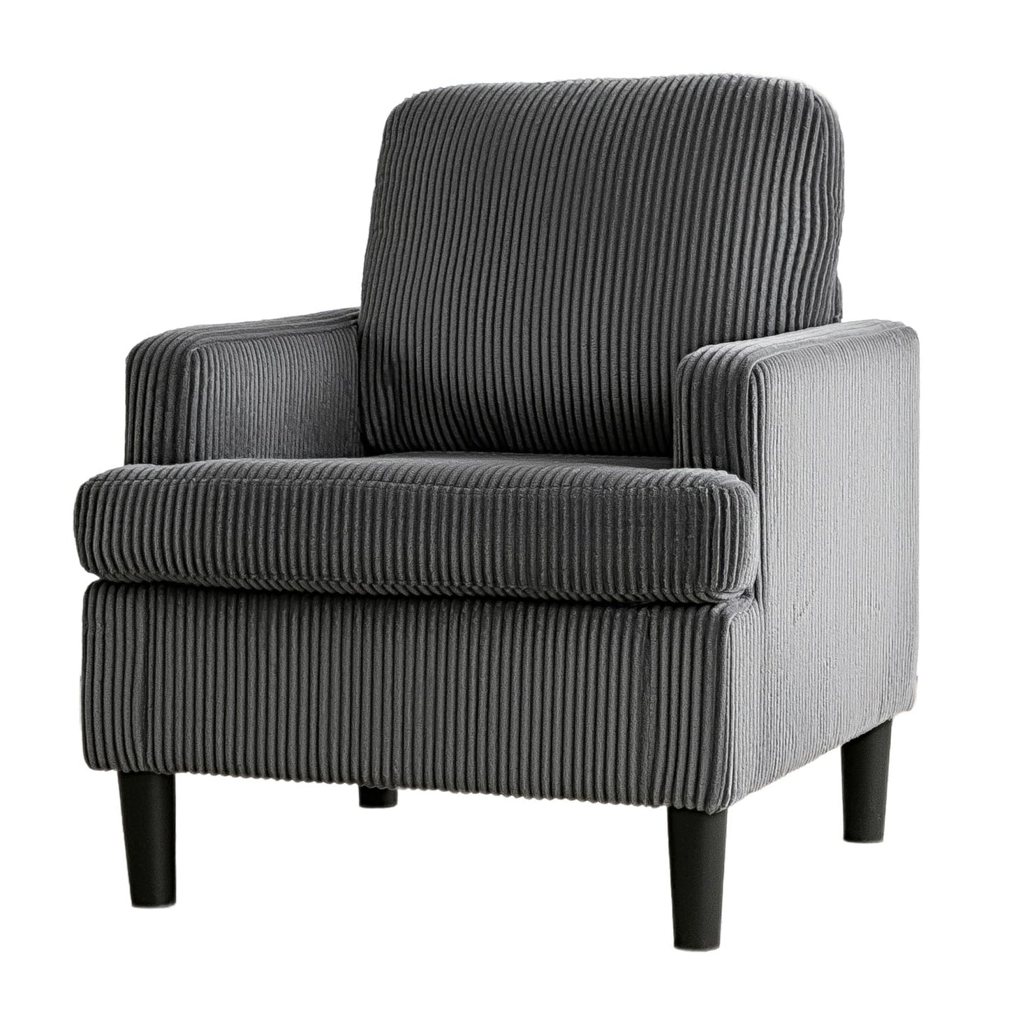 YODOLLA Armchair Grey Corduroy - Cosy Tub Accent Cuddle Chair