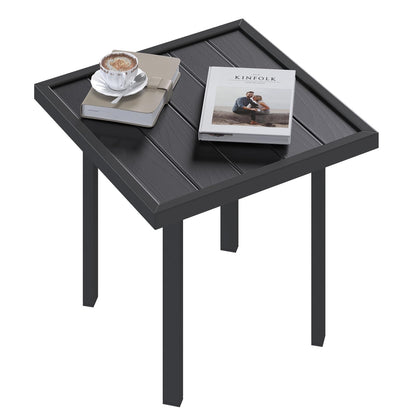 YODOLLA Square Outdoor Side Table Pool End Table, Metal  Easy Maintenance  (1pcs)