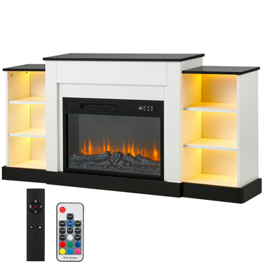 YODOLLA Electric Fireplace TV Unit with Storage 7 Colour LED Flames