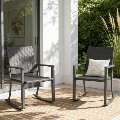 YODOLLA Outdoor Rattan Patio Chairs with Armrests and Metal Frame (1pcs)