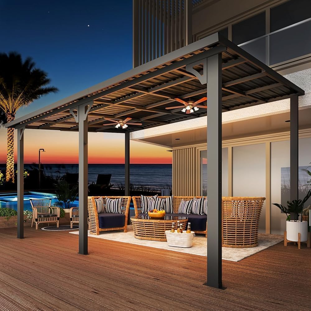 YODOLLA 3x4.2m Aluminium Lean-to Gazebo