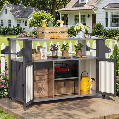 YODOLLA Rolling Outdoor Kitchen Island & Bar Cart