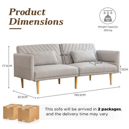 YODOLLA 2-3 SeaterSofa Bed Convertible Futon Sofa Beds, Grey