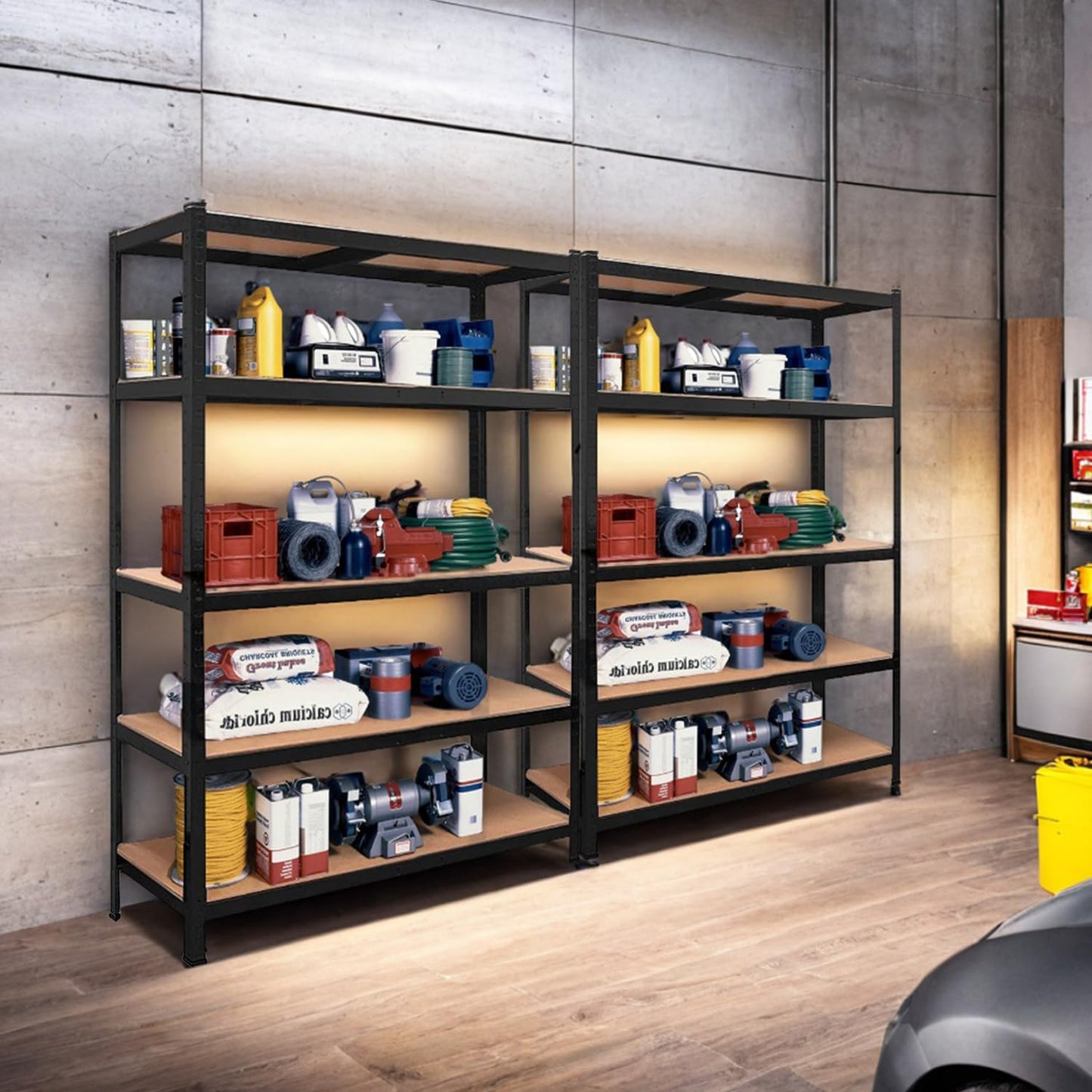 YODOLLA 5 Tier Heavy Duty Garage Shelving Unit 180cm Steel Storage Rack
