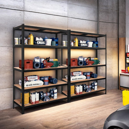 YODOLLA 5 Tier Heavy Duty Garage Shelving Unit 180cm Steel Storage Rack