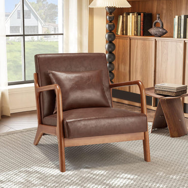 YODOLLA Mid-century Armchair, Tub Chair with Wood Frame