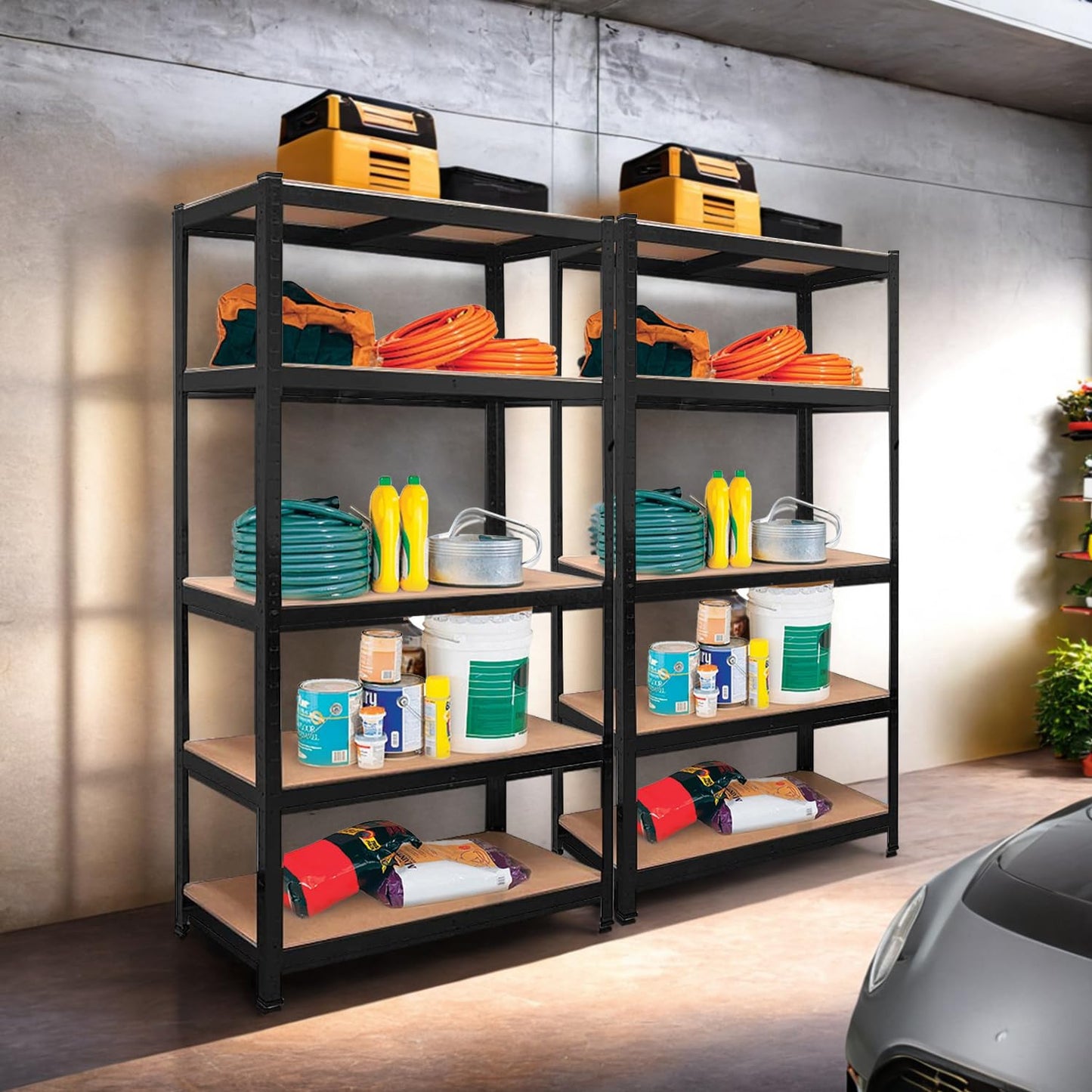 YODOLLA 5 Tier Heavy Duty Garage Shelving Unit 170cm Steel Storage Rack