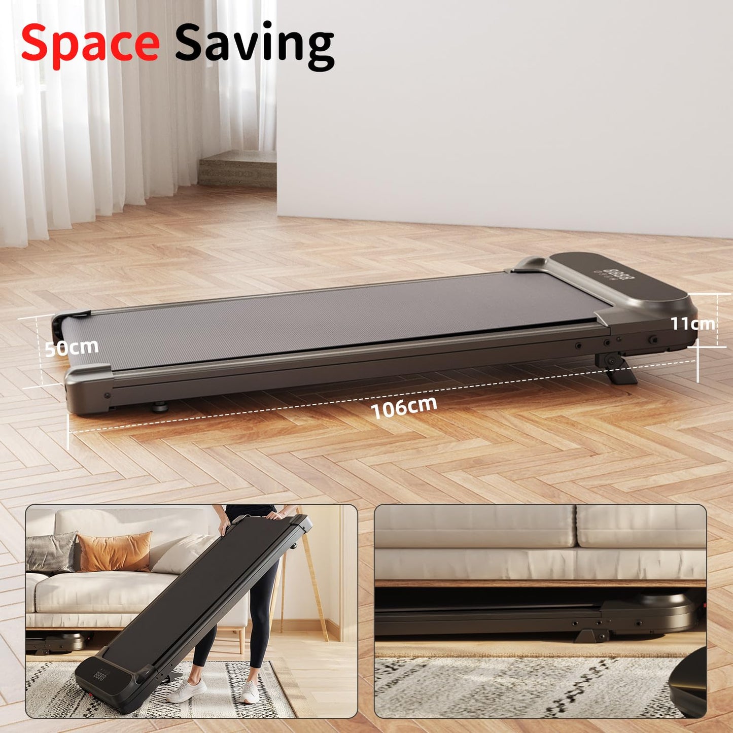 YODOLLA Under Desk Treadmill,Portable Flat Walking Pad