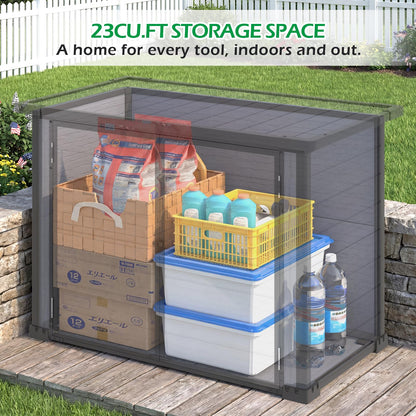 YODOLLA Garden Storage Box Shed Storage Cabinet with Lockable Openable Lid