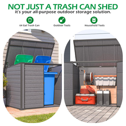 YODOLLA Garden Storage Shed, Outdoor Wheelie Bin Store (2x120L Bins)