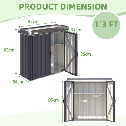 YODOLLA Metal Garden Storage Box Cabinet