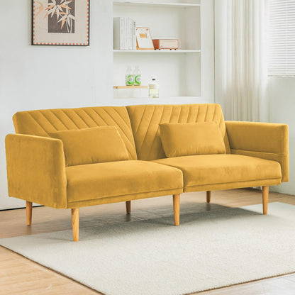 YODOLLA 2-3 SeaterSofa Bed Convertible Futon Sofa Beds, Yellow