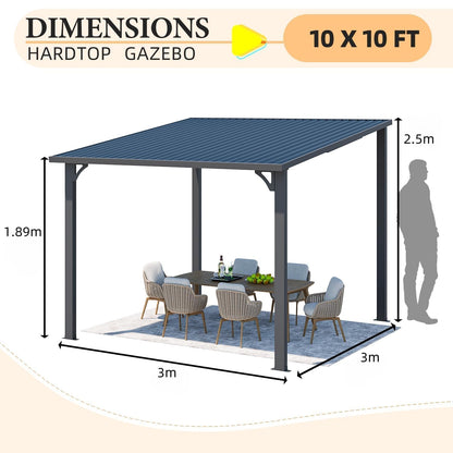 YODOLLA 3x3m Aluminium Lean-to Gazebo