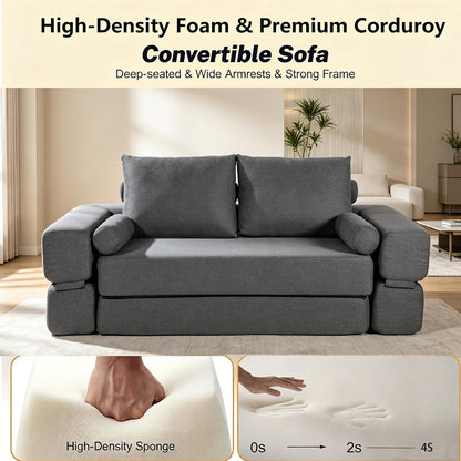 YODOLLA 2 Seater Boneless Sofa Bed, 197cm Folding Convertible Modular Sofa