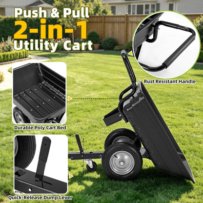 YODOLLA 2-in-1 Garden Trolley Cart, Wheelbarrow Cart 226kg Capacity