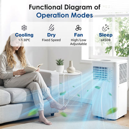 YODOLLA 9000 BTU Portable Air Conditioner, 4-in-1 Mobile Air Conditioning Unit