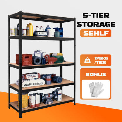 YODOLLA 5 Tier Heavy Duty Garage Shelving Unit 180cm Steel Storage Rack