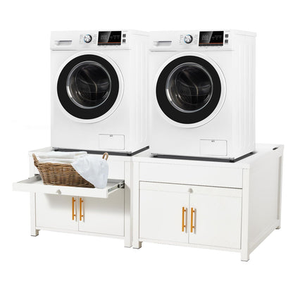 YODOLLA 74 × 74 × 58cm Laundry Pedestal, Washing Machine Stand Base with Drawer