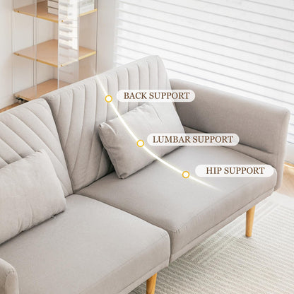 YODOLLA 2-3 SeaterSofa Bed Convertible Futon Sofa Beds, Grey