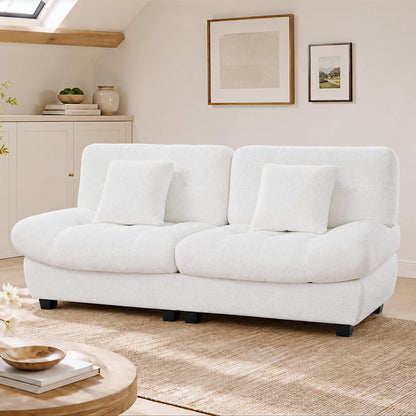 YODOLLA Armless 3-4 Seater Sofa 190cm, Thick Cushion Sofa