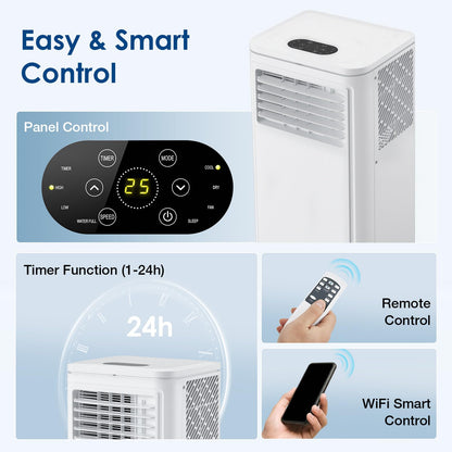 YODOLLA 9000 BTU Portable Air Conditioner, 4-in-1 Mobile Air Conditioning Unit