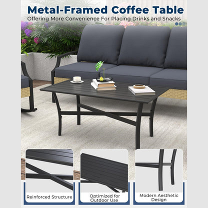 YODOLLA 4-Piece Patio Furniture Set with Rocking Chairs, Grey