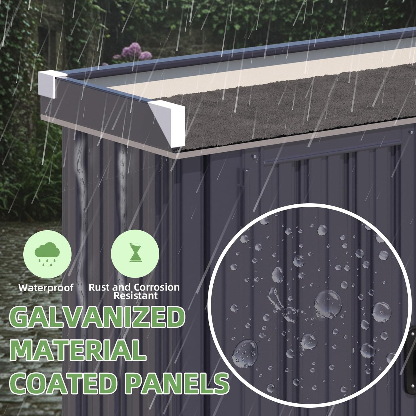 YODOLLA Metal Garden Storage Box Cabinet