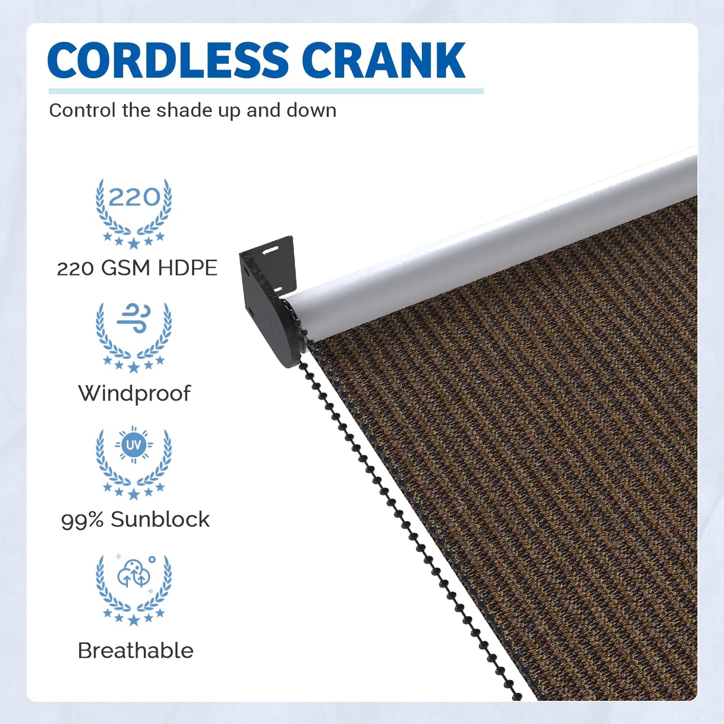 YODOLLA 10'(W) x10'(H) Roller Shade Sun Shade Cover Canopy with 99% UV Protection