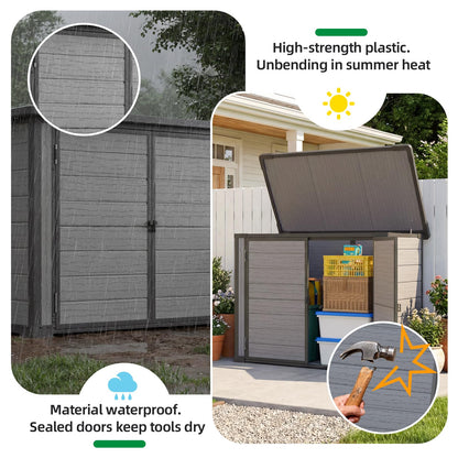 YODOLLA Garden Storage Box Shed Storage Cabinet with Lockable Openable Lid
